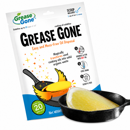 Grease Gone Super Fry Cooking Oil Solidifier, As Seen on Shark Tank, Solidifies 24 Cups of Oil - Plant-Based Powder,