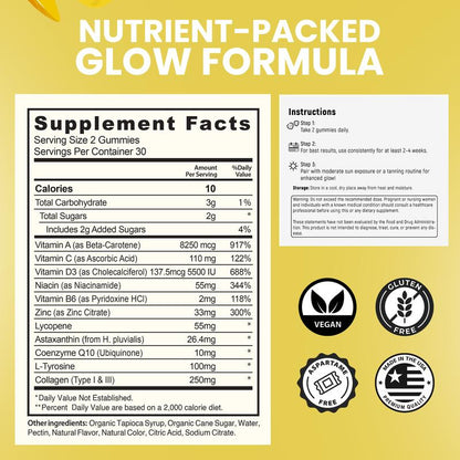 Tanning Gummies for Women and Men